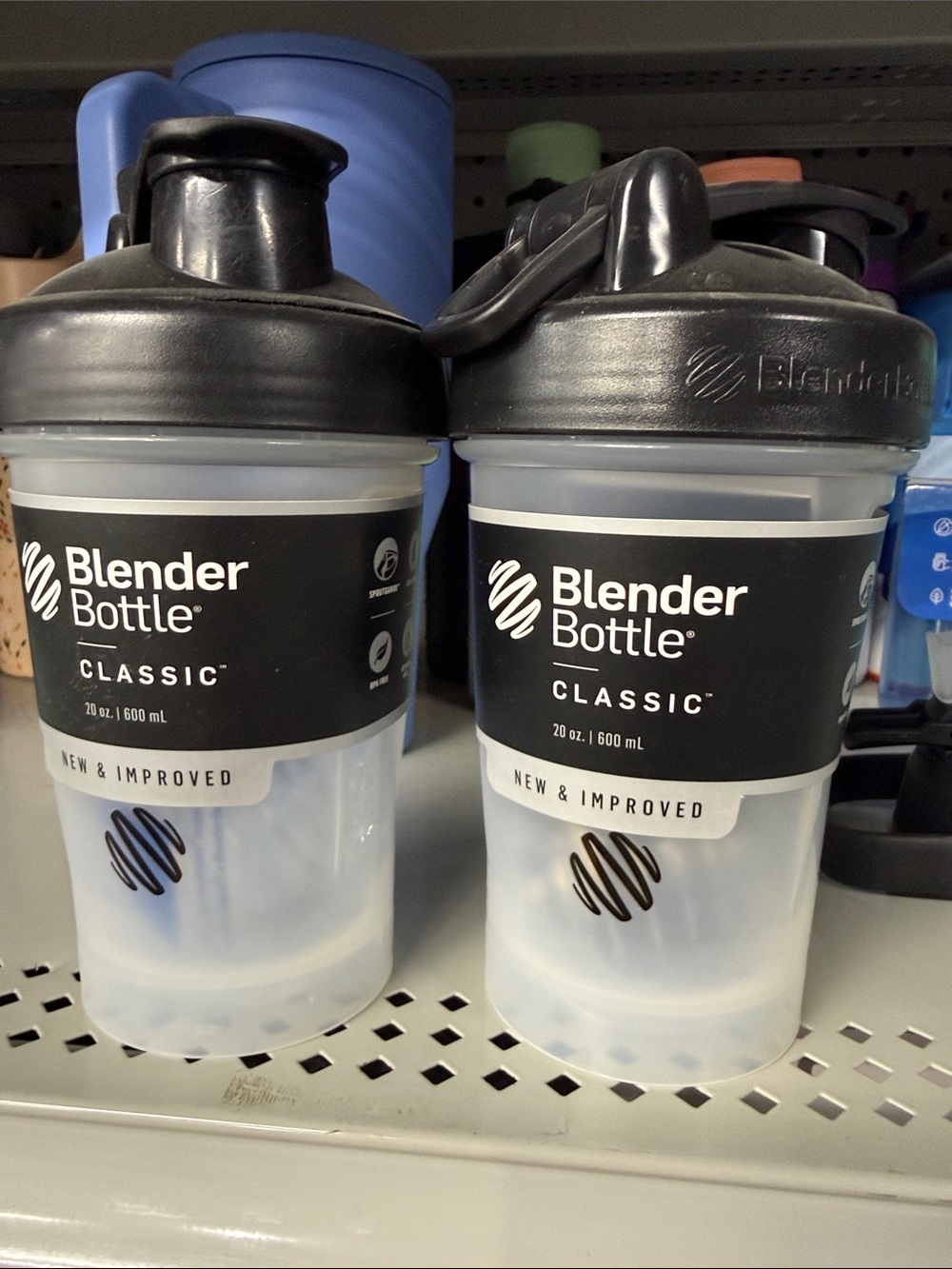 Classic Shaker Bottle - Black Lid, Clear Body